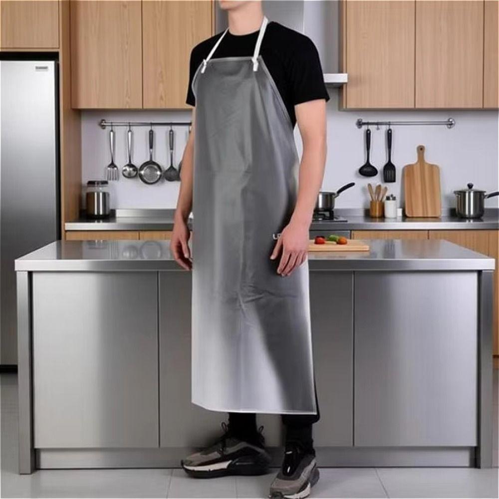 Thickened Kitchen Apron Translucent Work Apron Durable Cafeteria Apron  for Men Women