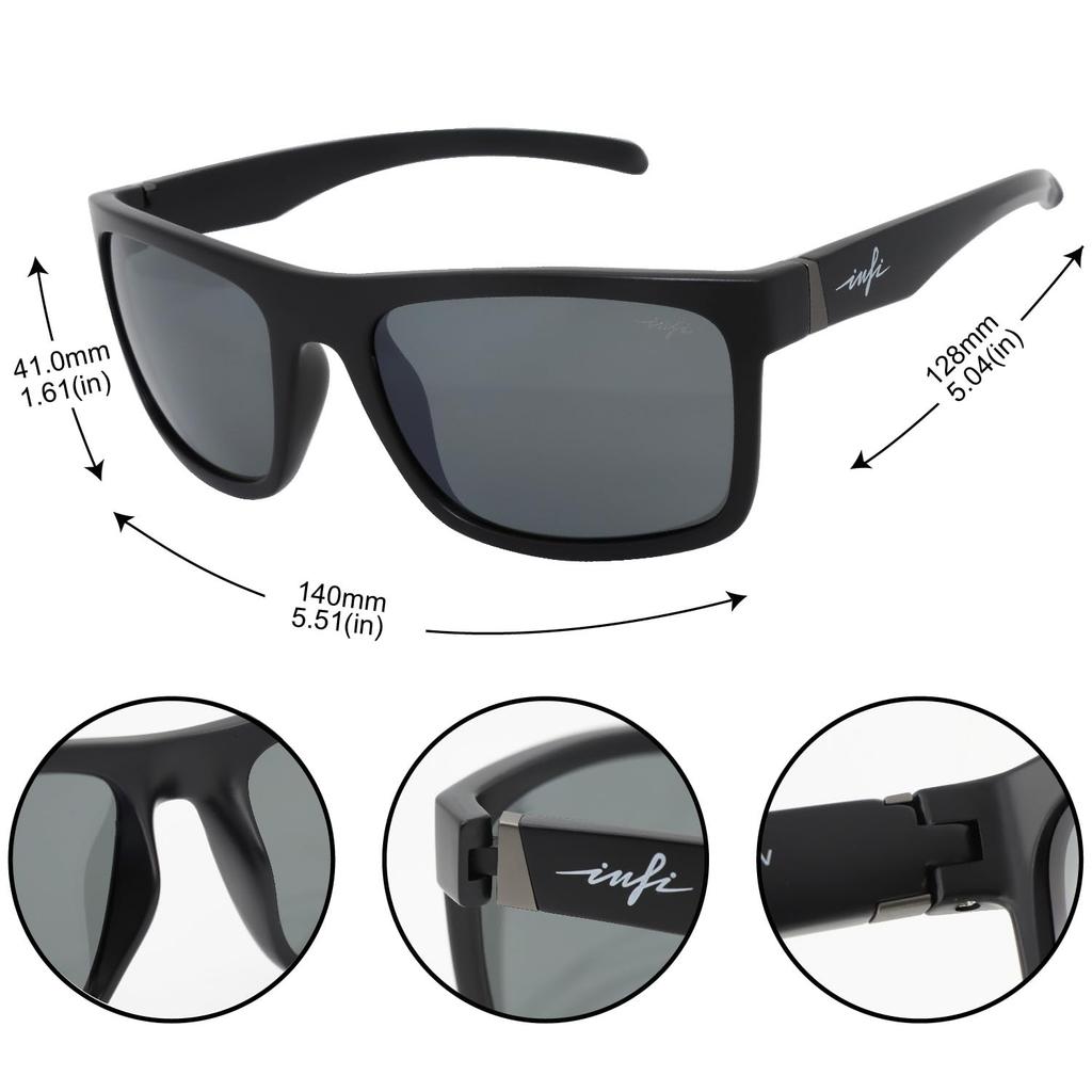 Polarized with Mirror UV for Sea UV Black [INFI] Sunglasses, Ultralight, Sports, Strap, Lens, Protection,