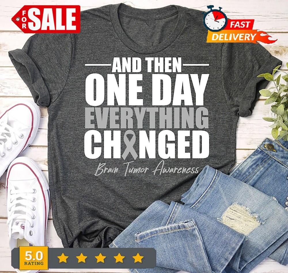 

Brain Tumor Awareness Shirt,Brain Tumor Warrior Shirt,Brain Cancer Support Shirt S