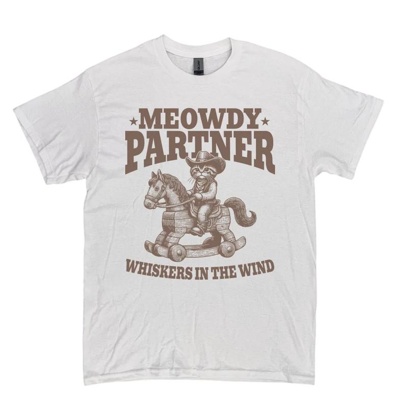 Retro Meowdy Partner Funny Western Cat 90 s Graphic Shirt, Meowdy Partner Crazy S