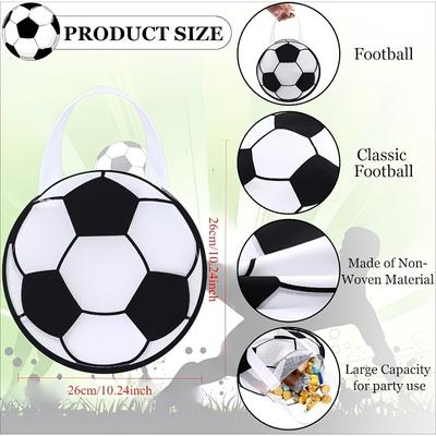 20 Pack Soccer Party Gift Bags Non-Woven Fabric Sports-Themed Tote Bags for Team Celebrations Birthday Parties Soccer Additions