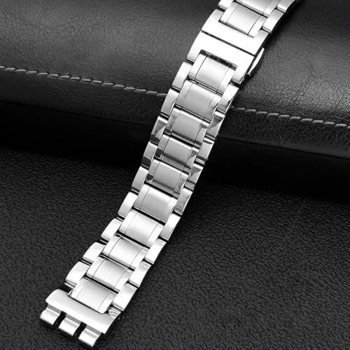 ZHUOLEI Replacement Stainless Steel Metal Watch Strap for Swatch 19mm and 21mm Watches (Includes 3 Spring Bars, Removal Tool, and Box)