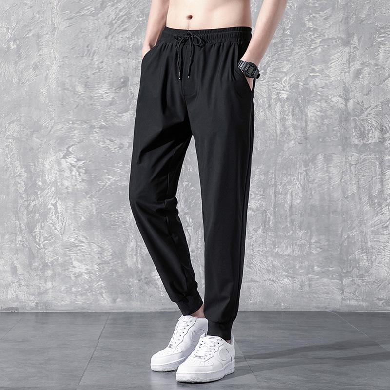 Men's Plus Size Summer Casual Straight-Leg Pants - Trendy Korean Style, Loose Fit Sportswear