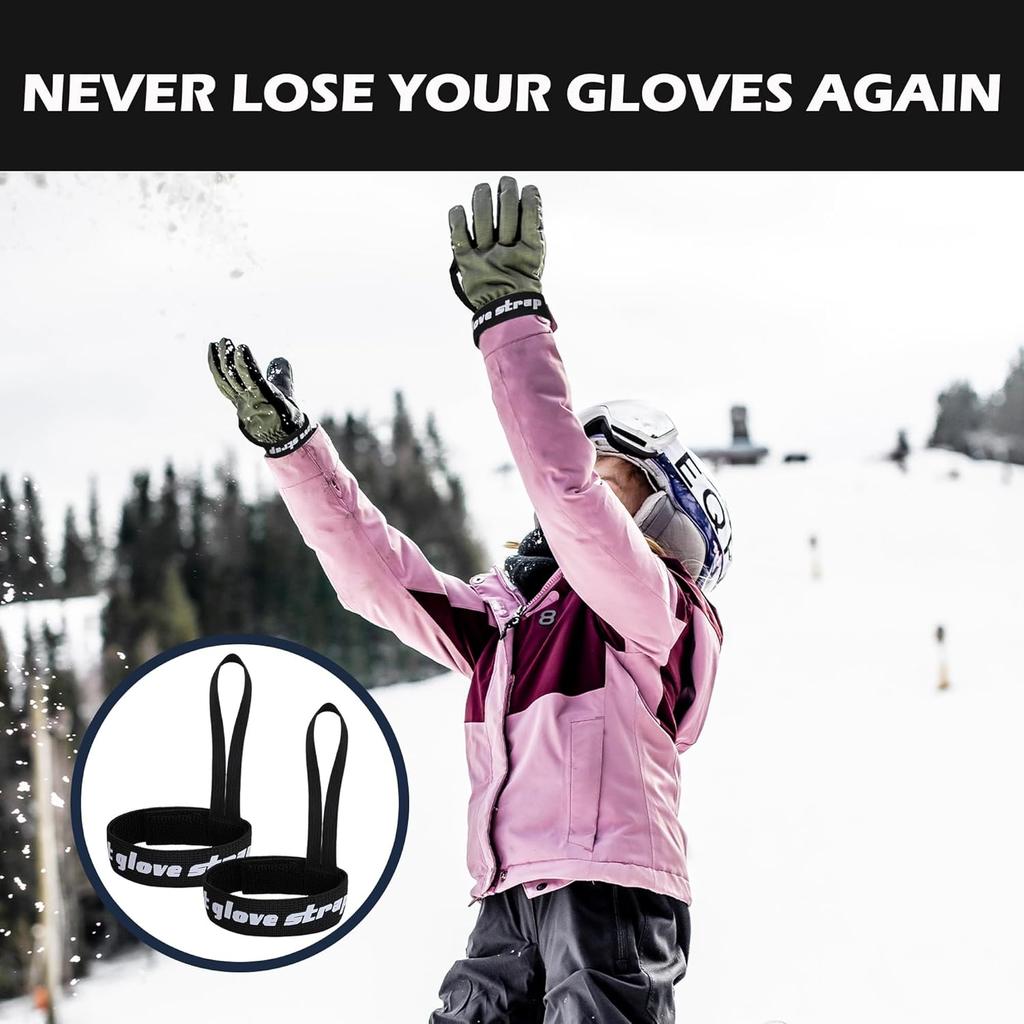 Sport Glove Safety Strap  Elastic Ski Glove Leash Holder  Ski Gloves Leash Handcuffs for Hanging Glove  for Skiing Snowboarding