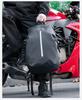 Water-Repellent Leather Motorcycle Backpack with Reflective Strips and Large Capacity