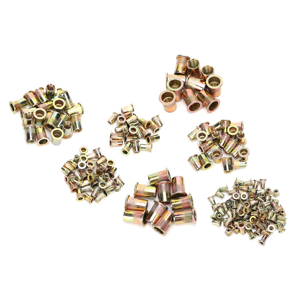 220pcs ColorPlated Zinc Rivet Nut Mixed M345681012 Insert Nutserts Assortment Kit