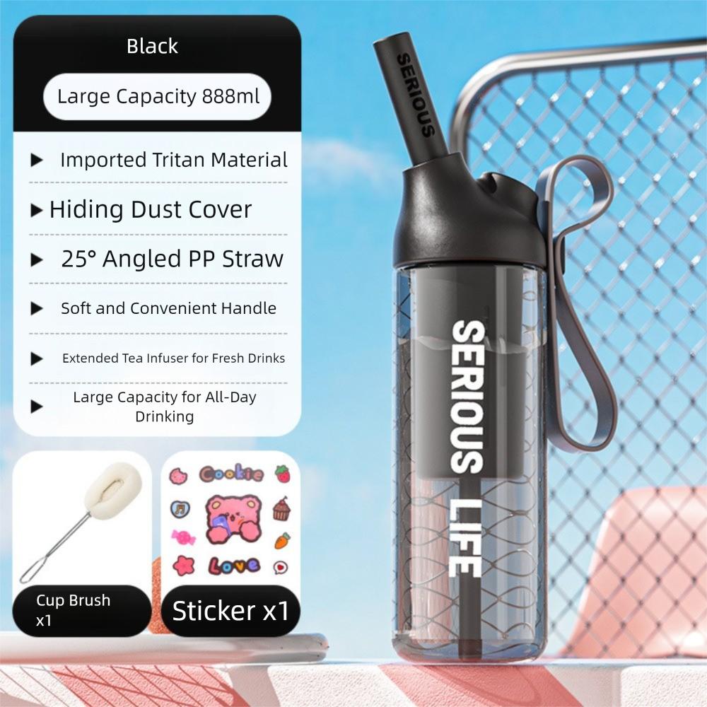 Dustproof Sport Water Bottle 666/888ml Outdoor Water Mug Reusable Drinking Cup with Straw  Juice