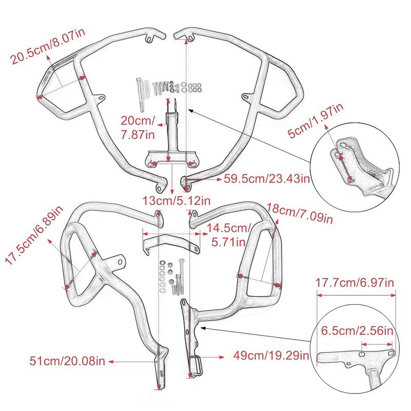 For Honda CRF1100L Africa Twin CRF 1100 L Adventure Sports 2020-2023 2022 2021 Crash Bar Upper Lower Engine Guard Bumper