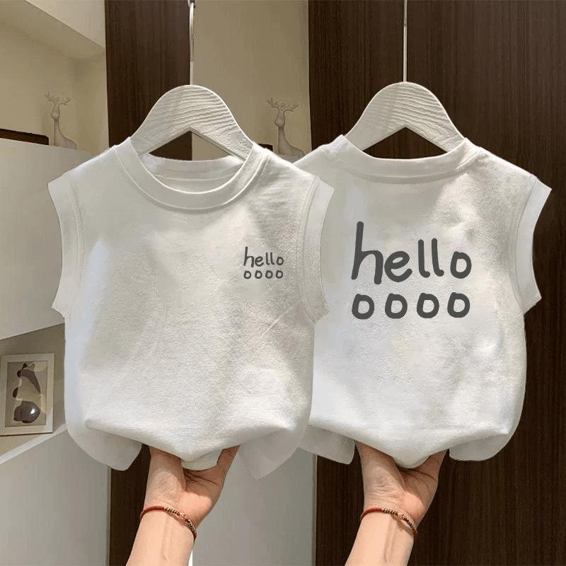 Kids' Trendy Loose White Sleeveless Summer Vest 2026