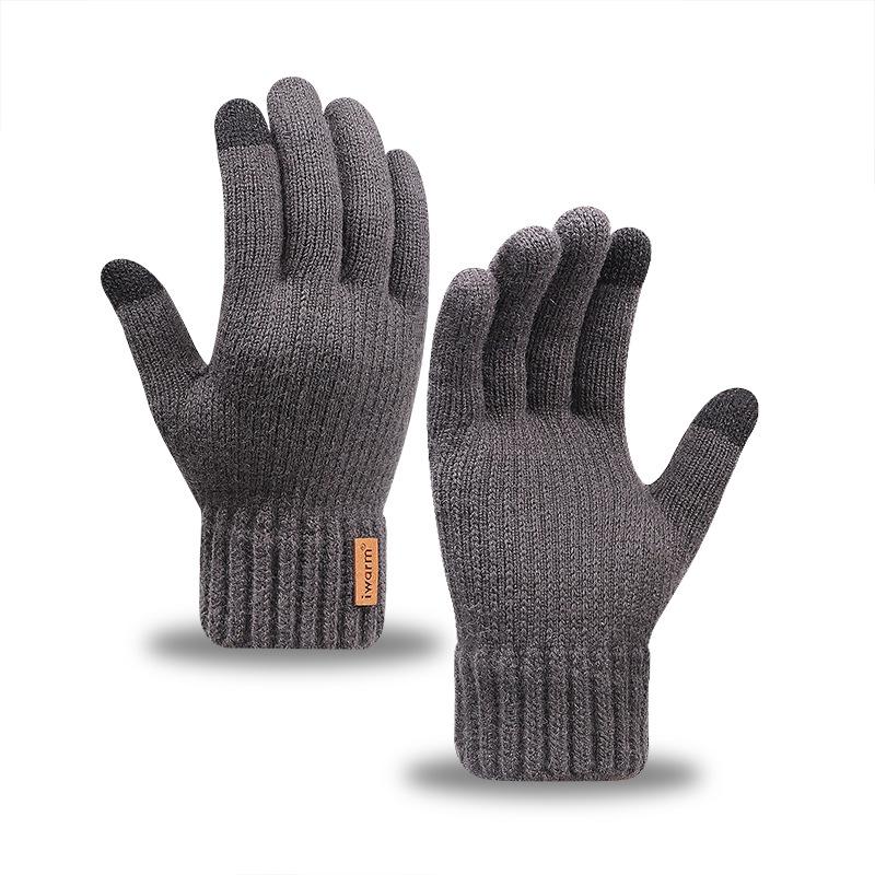 Men's Winter Wool Gloves Made of Alpaca Wool Thickened Wool Gloves Knitted Gloves Touch Screen Gloves