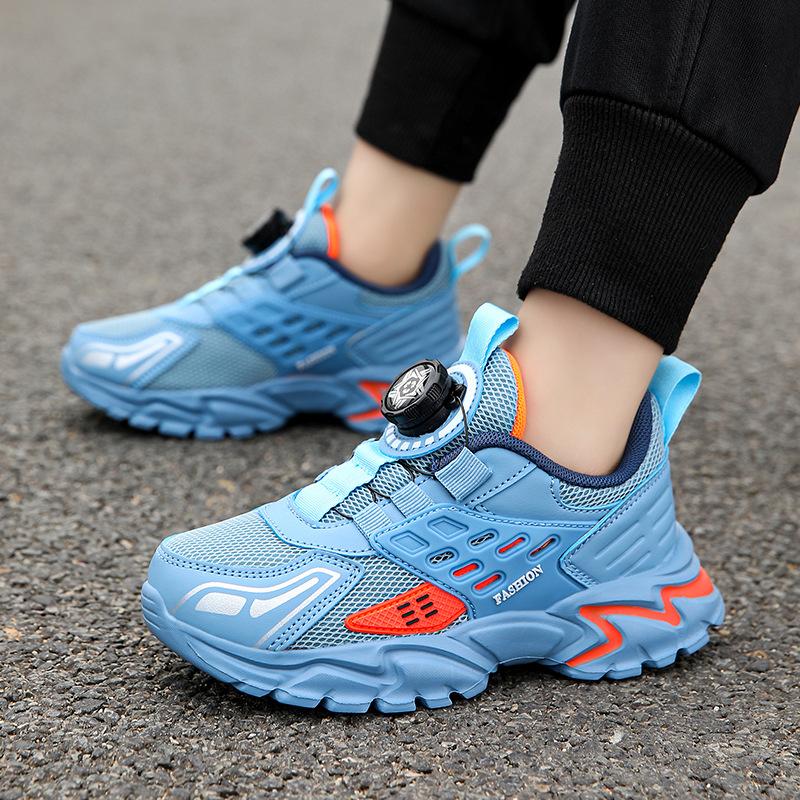 Sneakers Spring Breathable Sneakers Lightweight Mesh Sneakers Medium Older Boys New Rotary Buckle 2025