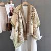Autumn New Plant and Flower Imitation Cashmere Jacquard Scarf Women's Simple and Versatile Thickened Warm Scarf Shawl