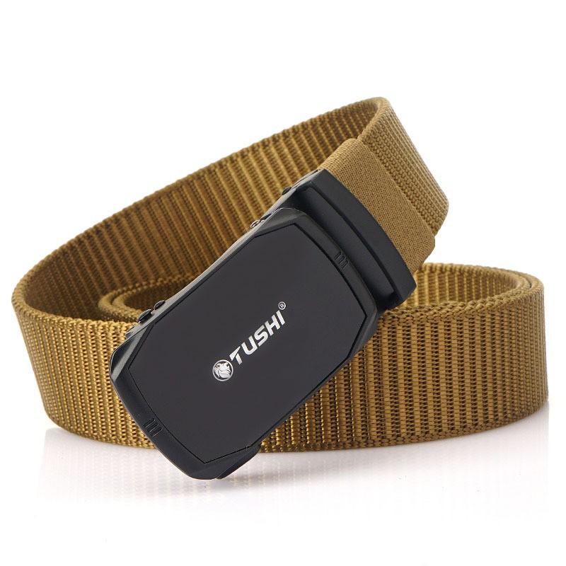 3.5CM Men's Business Casual Nylon Automatic Buckle Belt Knitted Outdoor
