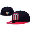 Fornitura diretta di fabbrica Messico squadra ricamo tridimensionale cappellino sportivo ricamo fitto cappellino da sole cappellino con lettera m Messico