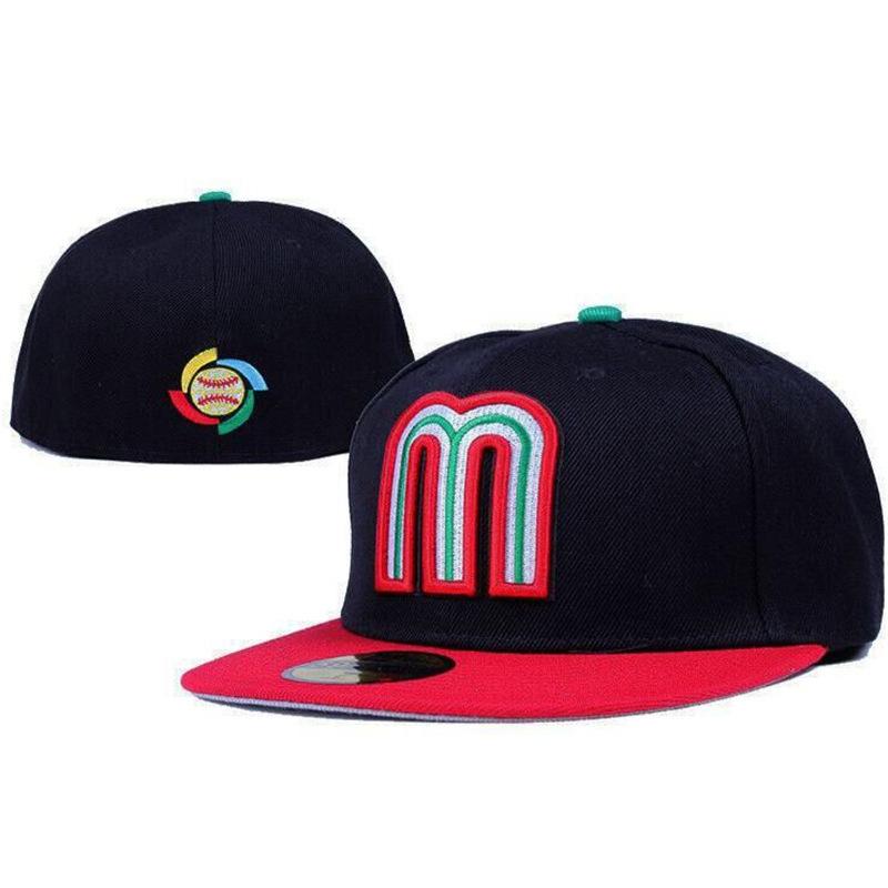 Fornitura diretta di fabbrica Messico squadra ricamo tridimensionale cappellino sportivo ricamo fitto cappellino da sole cappellino con lettera m Messico