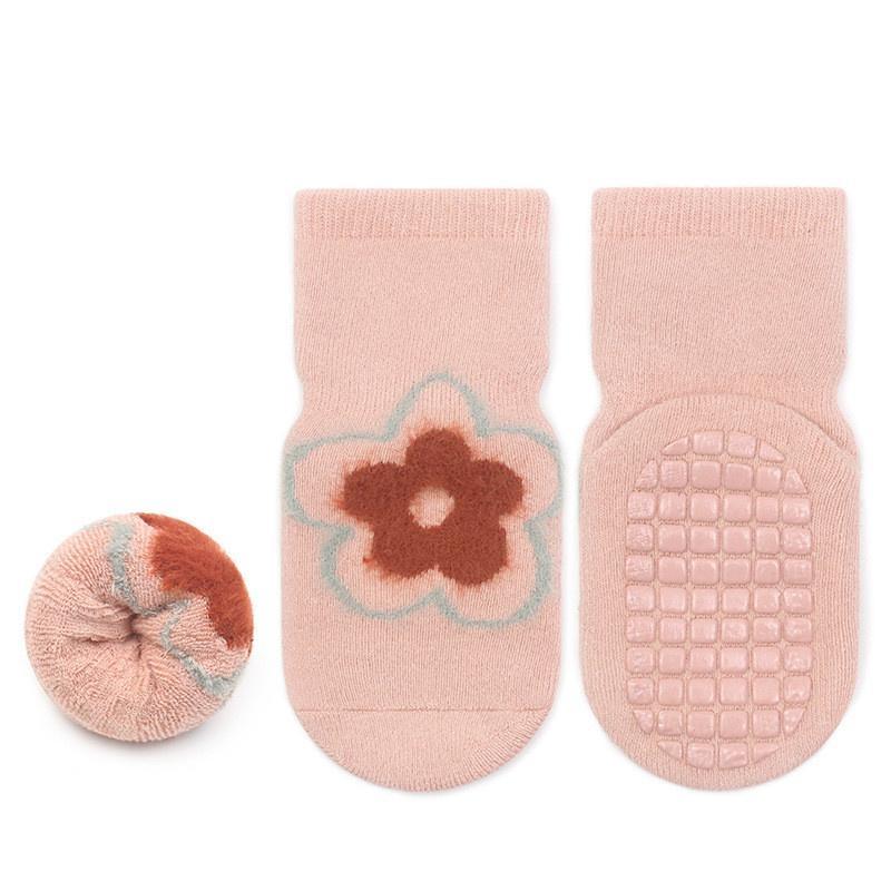 Children's Girl Boy Socks Anti Slip Terry Baby Cotton Socks for Girls Boys Casual Soft Print Toddler Kids Cartoon Sock Non-slip Winter