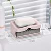 Thickened Plastic Drain Soap Box with Sponge Double Layer Simple Soap Holder Bathroom Soap Box Soap Box