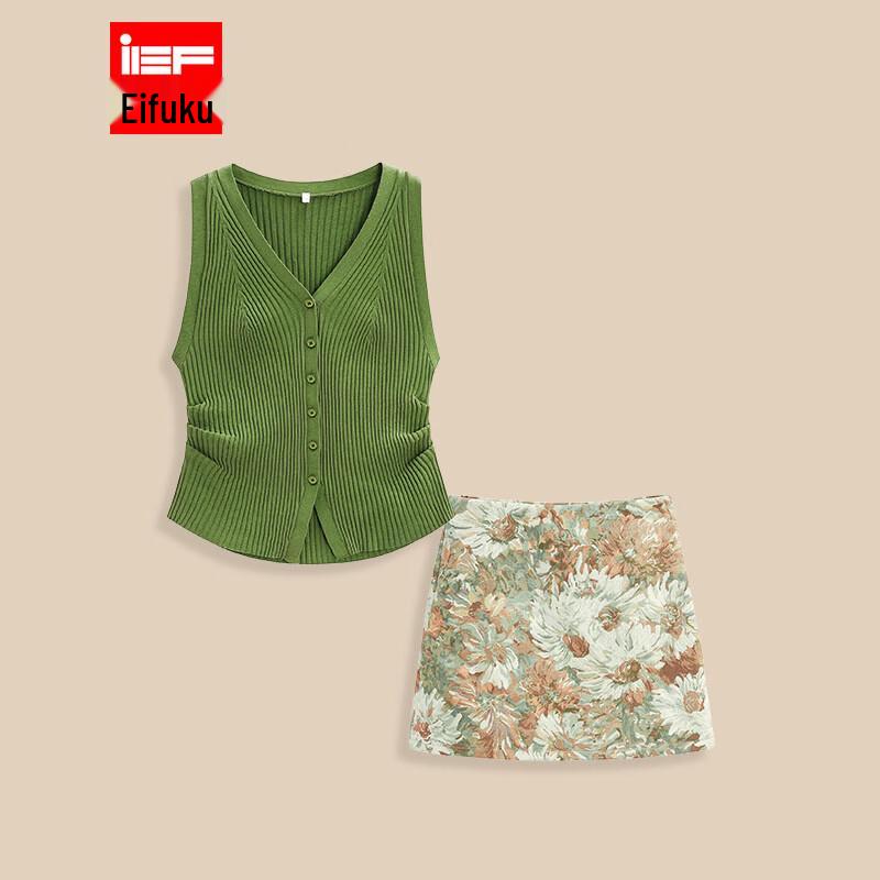 IEF Women s 2026 Korean Style Summer Two-Piece Set XL