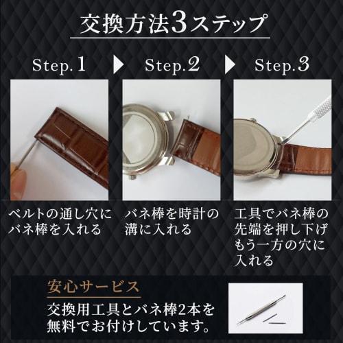 Anddat Genuine Leather Replacement Watch Strap, Solid Color, 18mm, 19mm, 20mm, 21mm, 22mm, Men's (20mm, Navy)