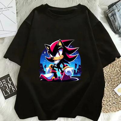 Sonics Women's T-Shirt Adult Short Sleeve Cool Comfortable Fashion Top Anime Movie Graphic Print Shirt PartyGift Fashion Y2K Top