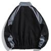 FiveFive Uomo Hip Hop Streetwear Cappotto Giacca con Zip Antivento Harajuku Cappotti Sottili Sport Nero Blu