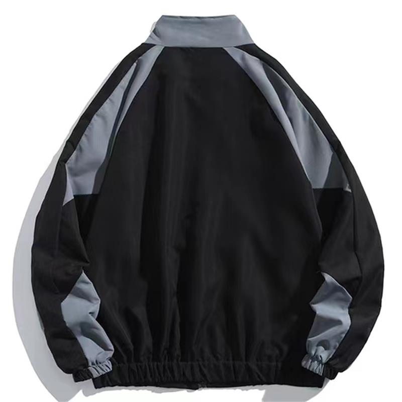 FiveFive Uomo Hip Hop Streetwear Cappotto Giacca con Zip Antivento Harajuku Cappotti Sottili Sport Nero Blu