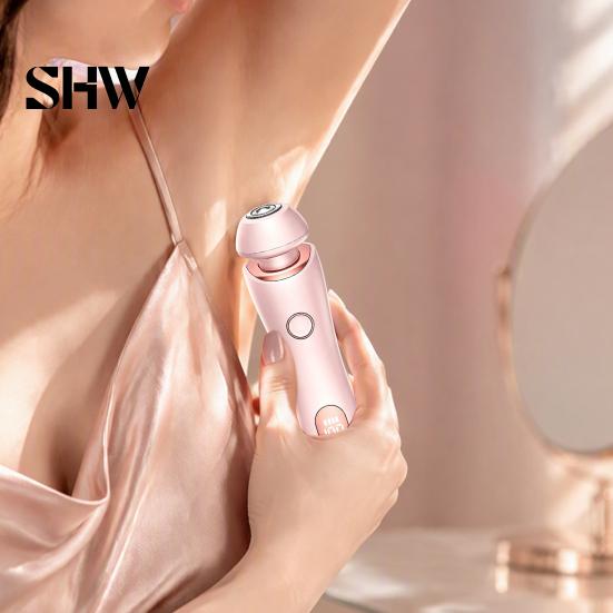Bikini Trimmer Razor Women Electric Shaver with 2 Heads, LED Display Display, Hair Removal Epilator for Face Eyebrow Body Underarms Legs Shaving