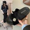 Cool slippers women's 2025 new fashion thick bottom Internet celebrities daily versatile soft bottom soft surface light rhinestone slippers