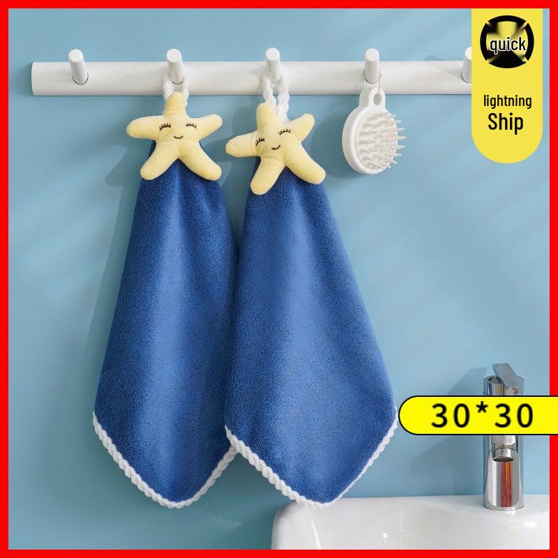 Coral Fleece Goose Hand Towel - Absorbent & Cute for Kids' Bathroom or Kitchen