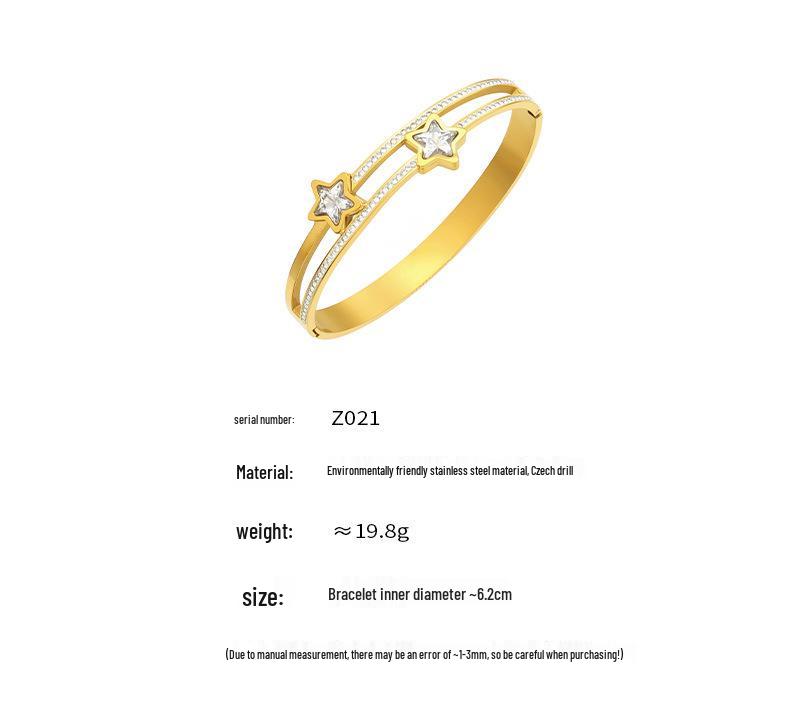 18K Goldplattiertes Geometrisches Zirkonia-Diamant-Armband aus Edelstahl