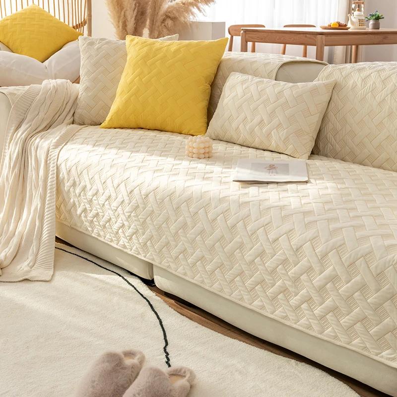 Cotton Sofa Cushion Four Seasons Universal Sofa Cover for Living Room Non-slip Soft Simple Couch Slipcovers Home Sofas Towel