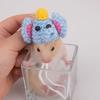Pet Rabbit Ears Hat Photo Props for Hamster Handwoven Cap Rainbow Carrot