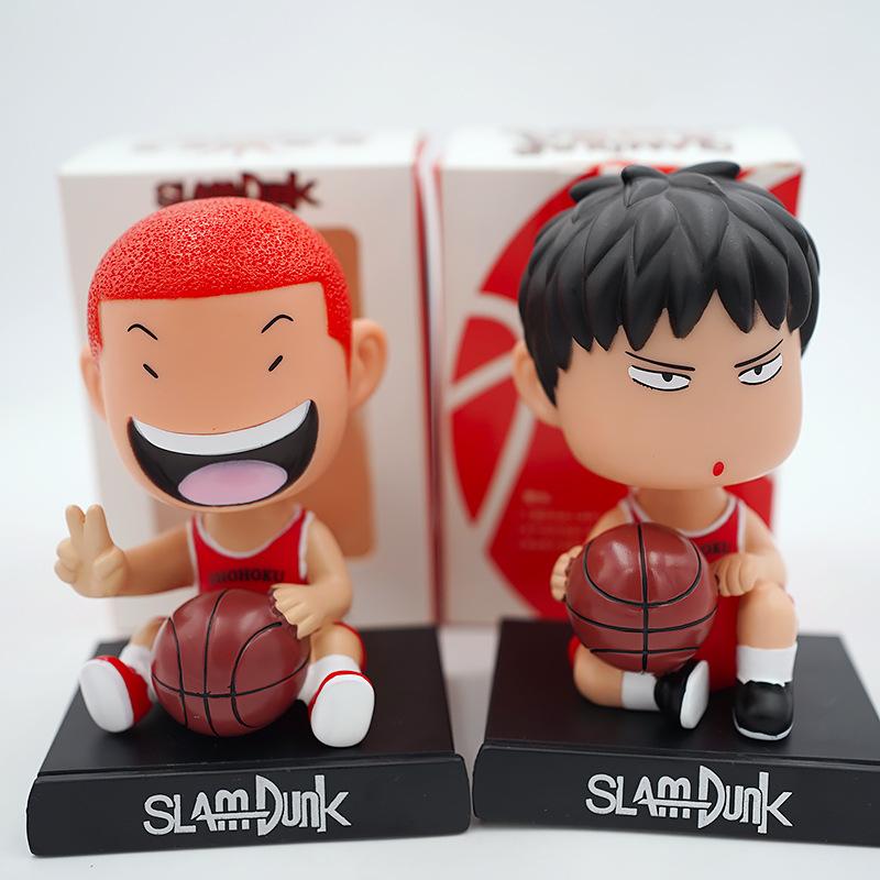 Car Interior Decoration Cartoon Anime Slam Dunk PVC Action Figures Hanamichi Sakuragi Model Shake Head Ornament Auto Accessories