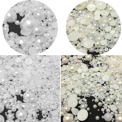 1000pcs Fashion Decoration DIY Half Round Pearls ABS Imitation Flatback Resin Nail Art