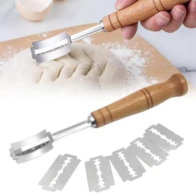 Bread Cutter French Bread Blades Kitchen Gadgets Normal Wood Long Handle Baking Accessory European Style Curved Arch Toast Knife