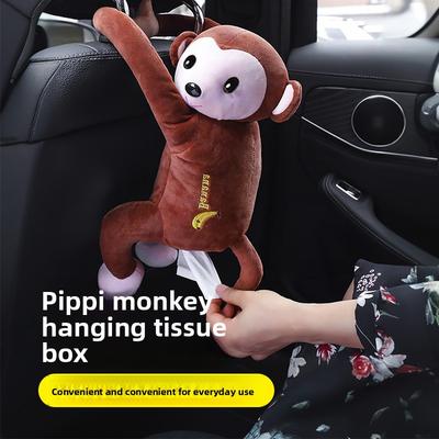 Boîte à mouchoirs Singe Pippi Créatif Fournitures Auto Pompage de Mouchoirs Suspendu Dos de Siège Auto Pompage Dessin Animé Mignon