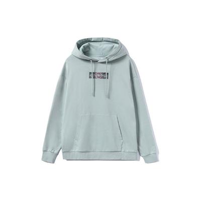 Li Ning Sports Lifestyle Serie Besticktes Logo Fleece Pullover Sweatshirt Unisex Sweatshirt Grau-Nebelgrün AWDRD42-3