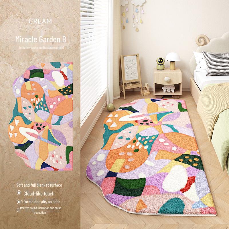 Forest Moss Shaped Anti-Dirt Plush Rug for Bedroom or Balcony