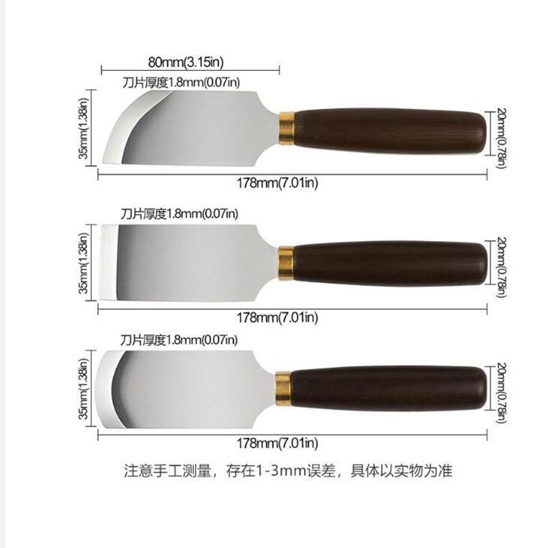 Professionelles Ledermesser Schälmesser Lederschärfmesser Ausdünnmesser Schnittstahl Holzgriff DIY Handgefertigtes Werkzeug