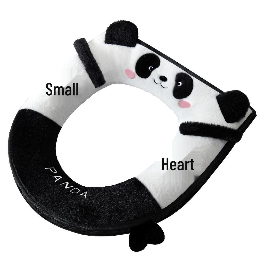 Four Seasons Universal Plush Toilet Seat Cover Set - Winter Thickened Zipper Style Cushion Ring.