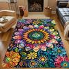 Bohemian Mandala Floral Area Rug Colorful Vintage Style Carpet Soft Non Slip Washable for Living Room Bedroom Home Decor