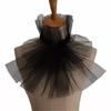 Victorian Detachable Jabot Collar Layered Ruffled Mesh False Collar Neck Ruff for Halloween and Themed Party Costumes