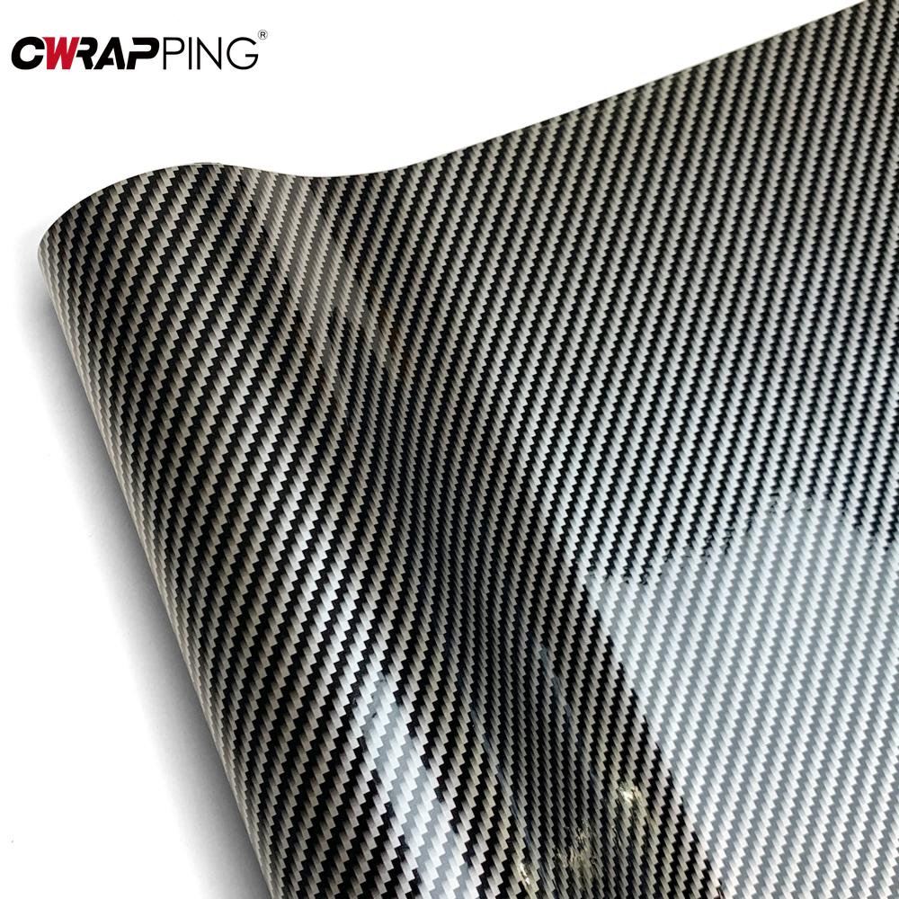 2D Glossy Carbon Fiber Car Stickers Vinyl Wrap Film Laptop Car Motorcycle Wrapping Covering Film Decorative for Car Accessories
