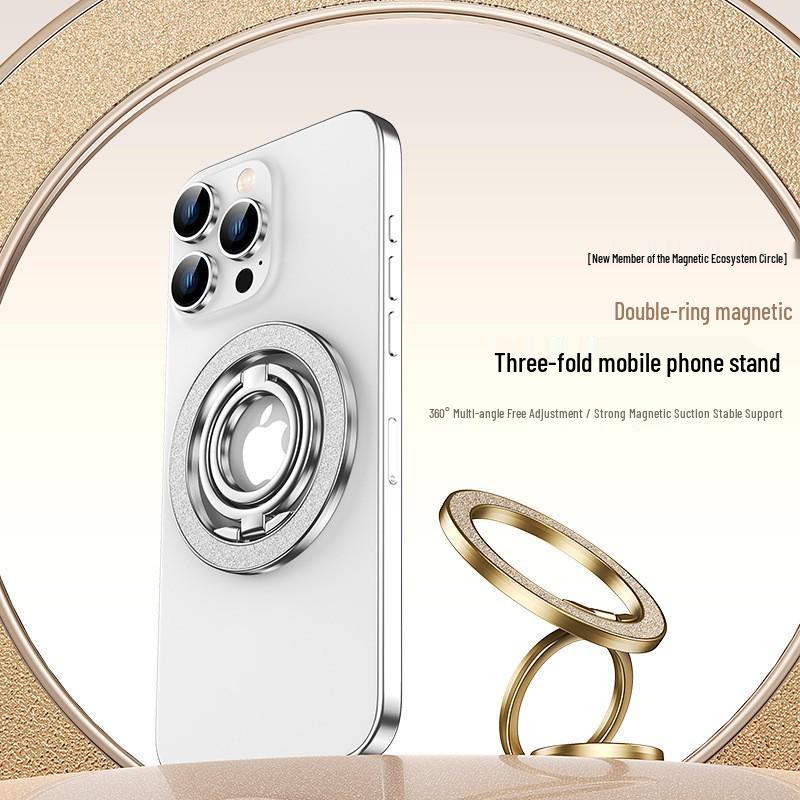 Magnetic Phone Ring Holder - Metal Desktop Stand with Rotating Aluminum Alloy Buckle