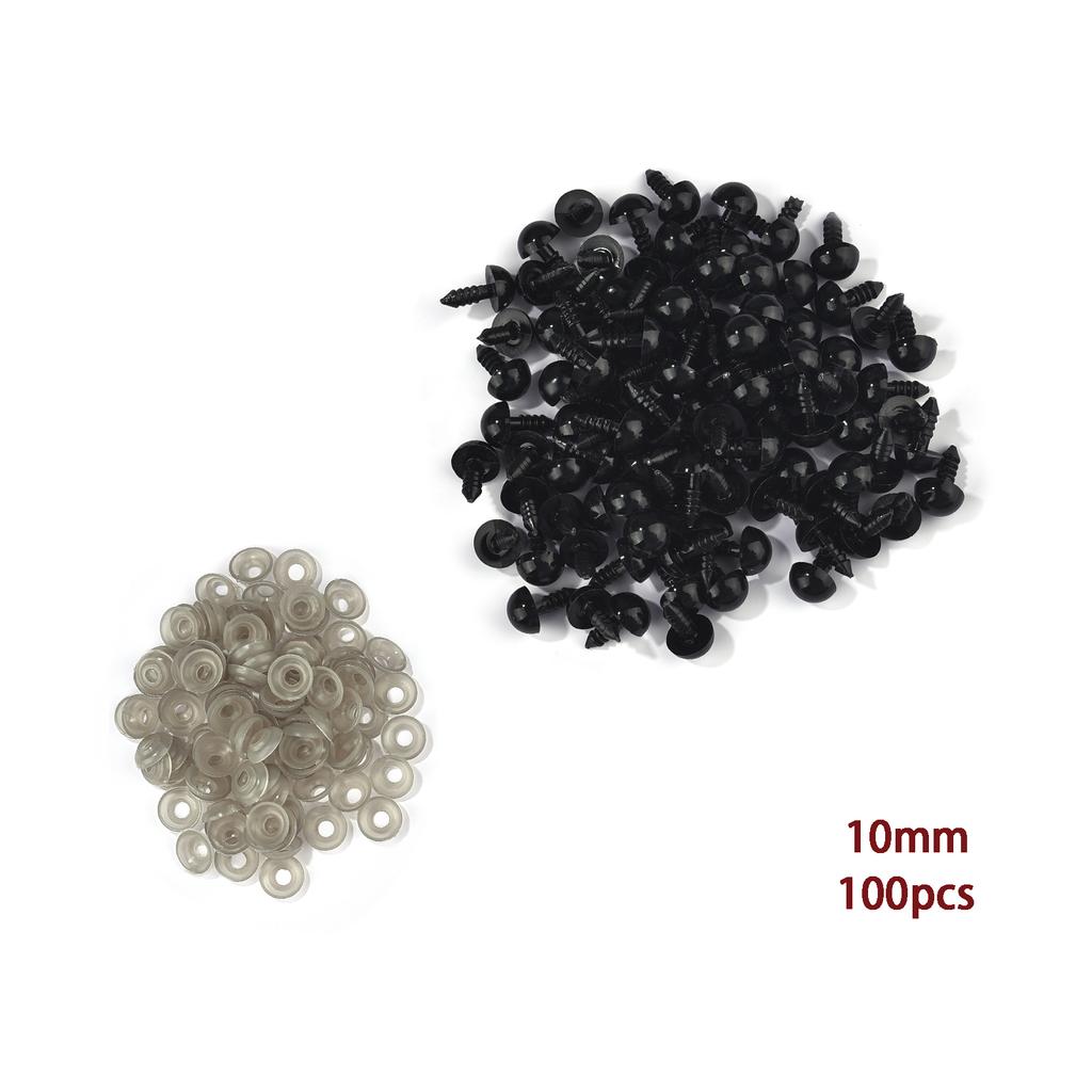 100pcs Black Safety Eyes Plastic Eyeball For Toys Amigurumi Diy Kit Crafts TeddyBear Toy Eye Doll Decoration Accessories 5-20mm