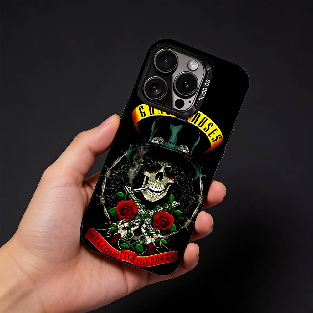 Band G-Guns N Roses Phone Case For iPhone17, 16,15,14,13,12 Pro Max Black Candy Matte Shockproof Cover