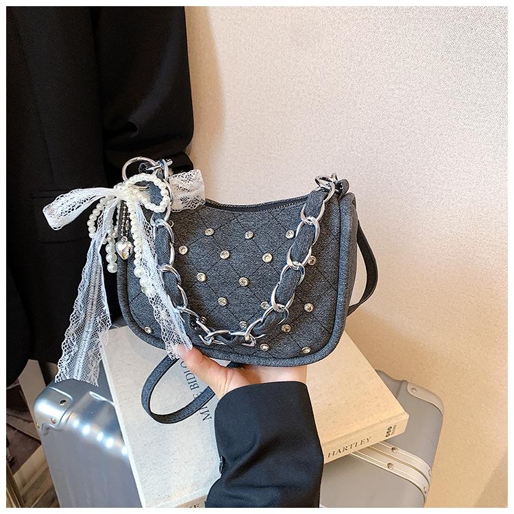 Spring and Summer New Bag Chain Bag Sweet and Cute Underarm Bag Fashionable Shoulder Messenger Bag Women