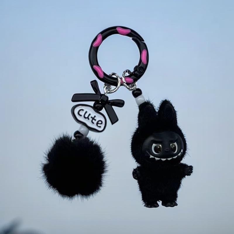 Handmade DIY Cute Grain Hanging Hairball Chain Buckle Simple Versatile Bag Accessories Keychain Bag Pendant
