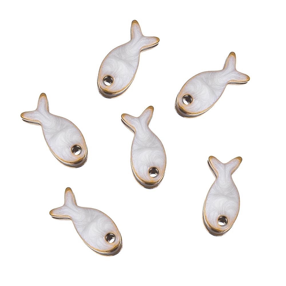 10pcs New Stainless Steel Colorful Marine Coral Starfish Fish Seaweed Charm Necklace Earring Pendant Base for DIY Jewelry Making