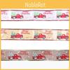 Charming 10 Meter Christmas Car And Tree Decor Sparkly Gold Printed Fabric Ribbon